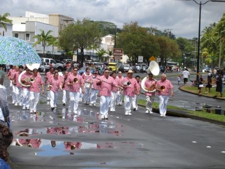 Hilo band in Merrie Monarch Parade 2008
